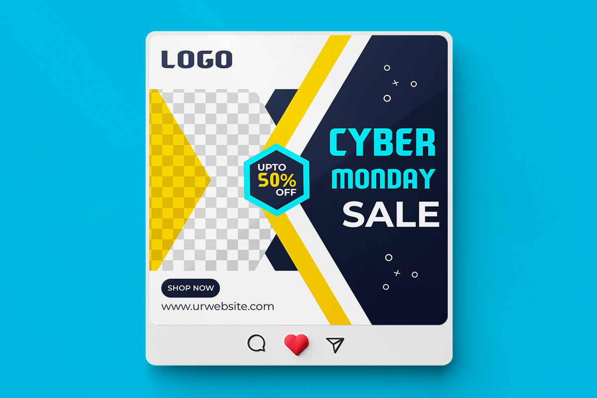 Cyber Monday Super Sale Social Media Post Template Collection.