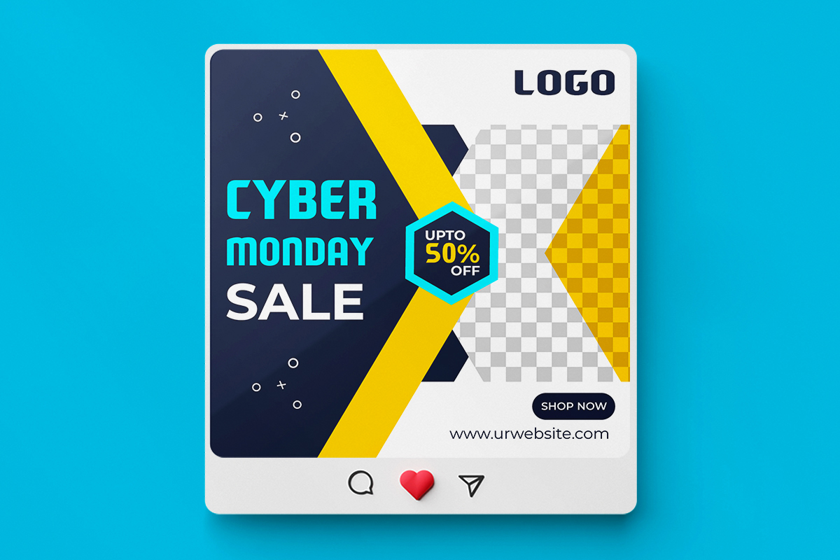 5 Cyber Monday Super Sale Social Media Post Template Pack for web sale.