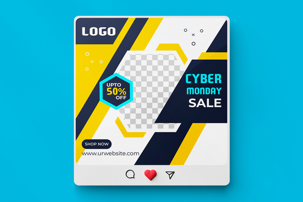 Cyber Monday Super Sale Social Media Post Template Pack for Instagram post.