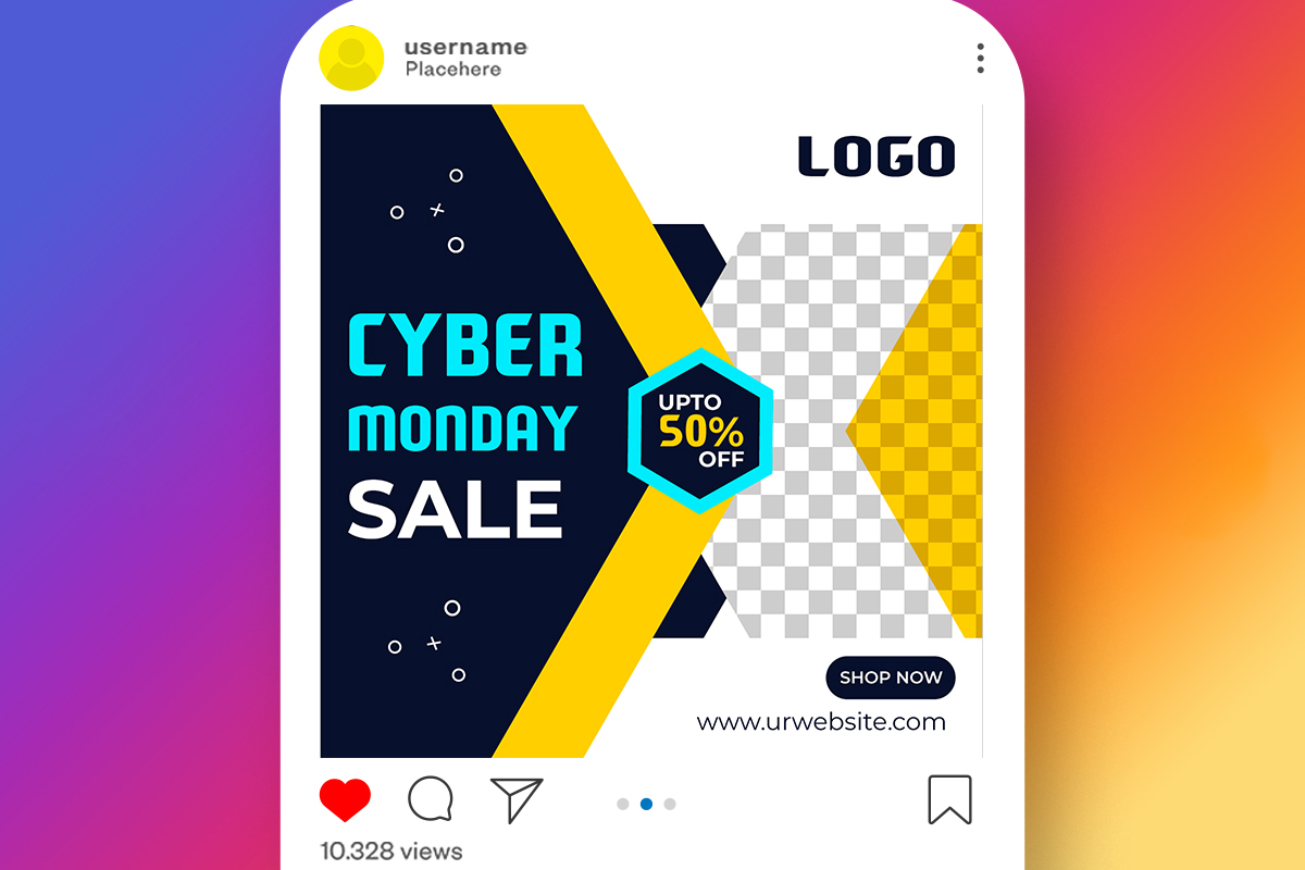 5 Cyber Monday Super Sale Social Media Post Template Pack for web shop.