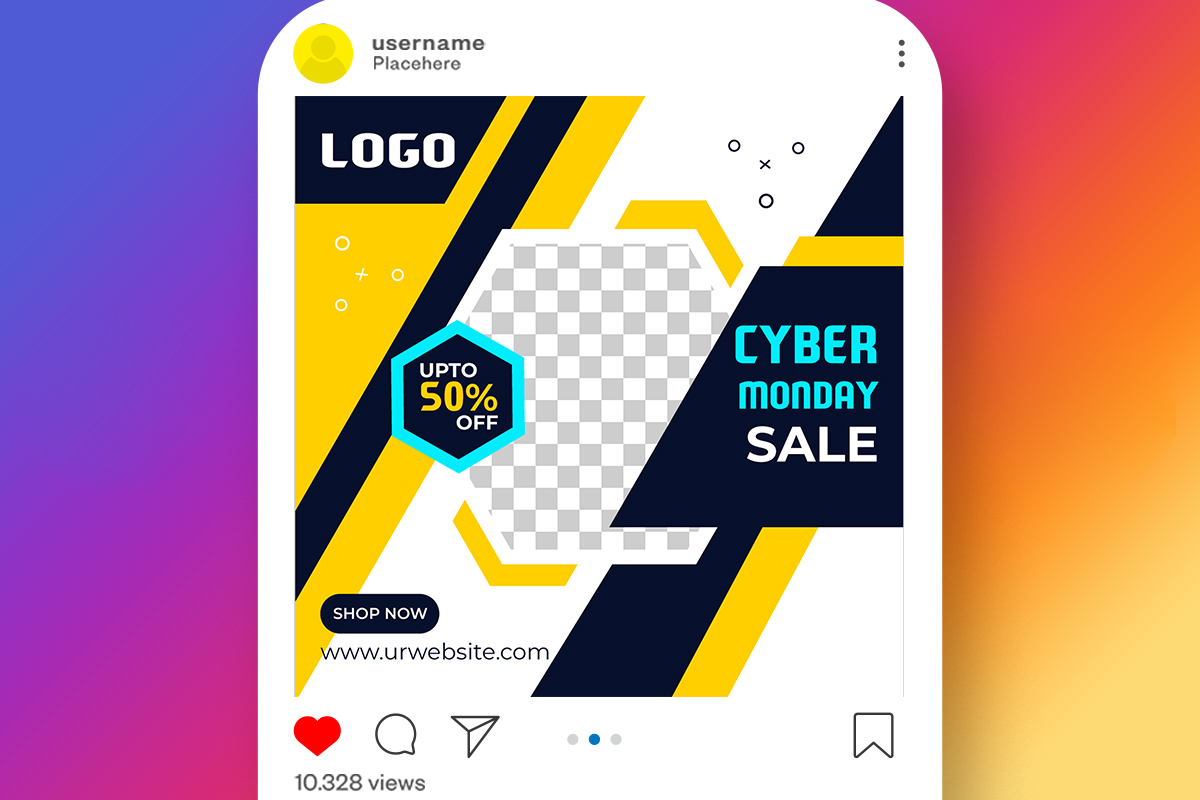 Cyber Monday Super Sale Social Media Post Template Pack for facebook post.
