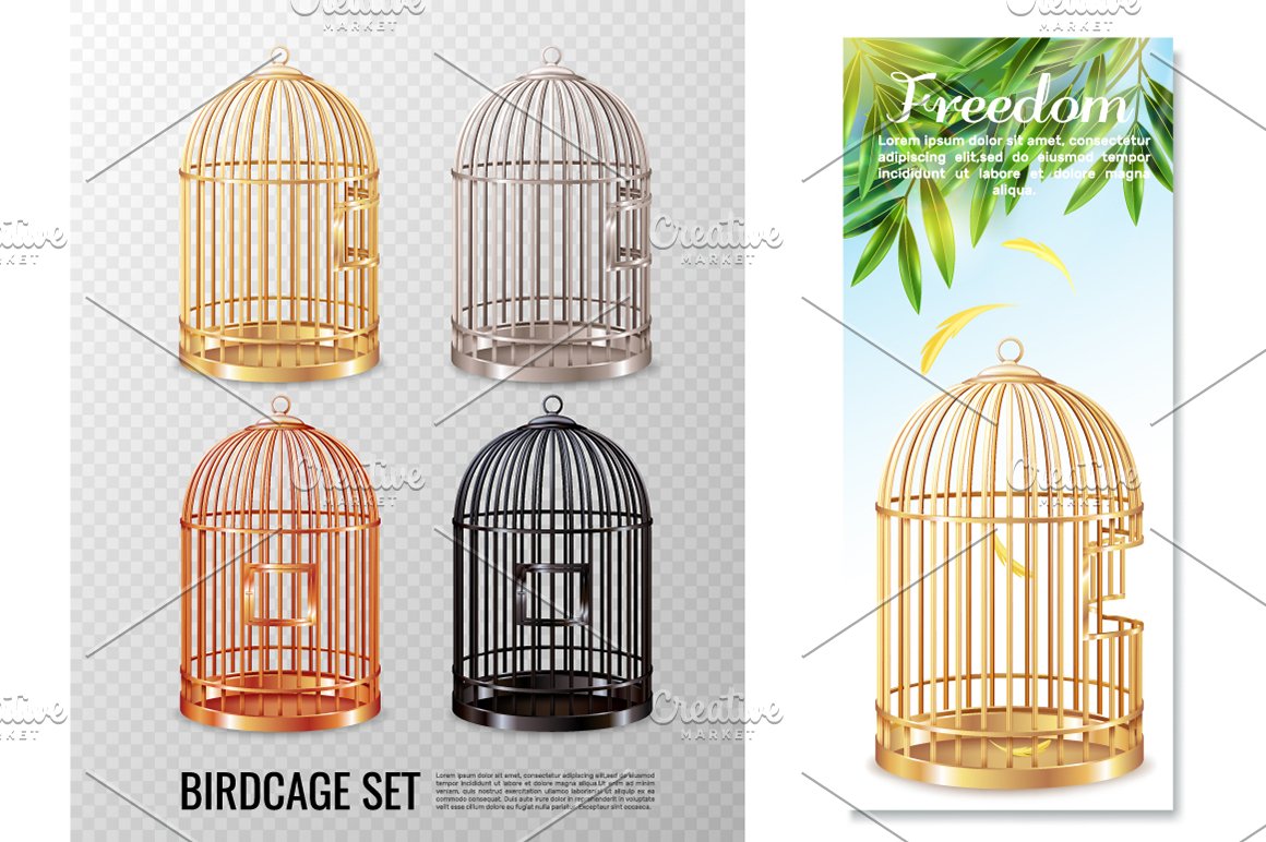 diverse of cages for canaries.