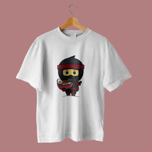T-shirt Design Cute Ninja Illustration cover image.