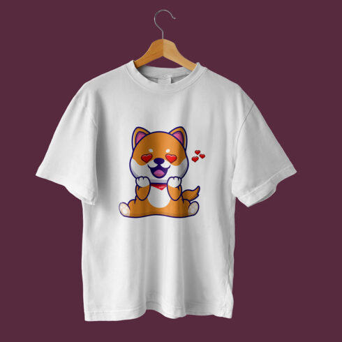 T-shirt Design Cute Dog Love Illustration cover image.