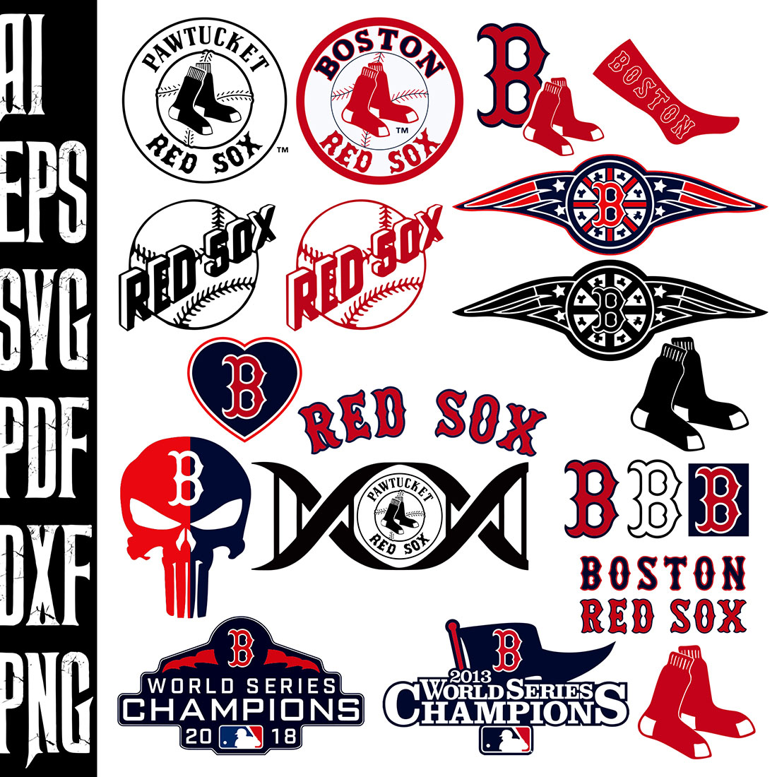 Boston Red Sox Famous Brand Blue Logo SVG cover image.