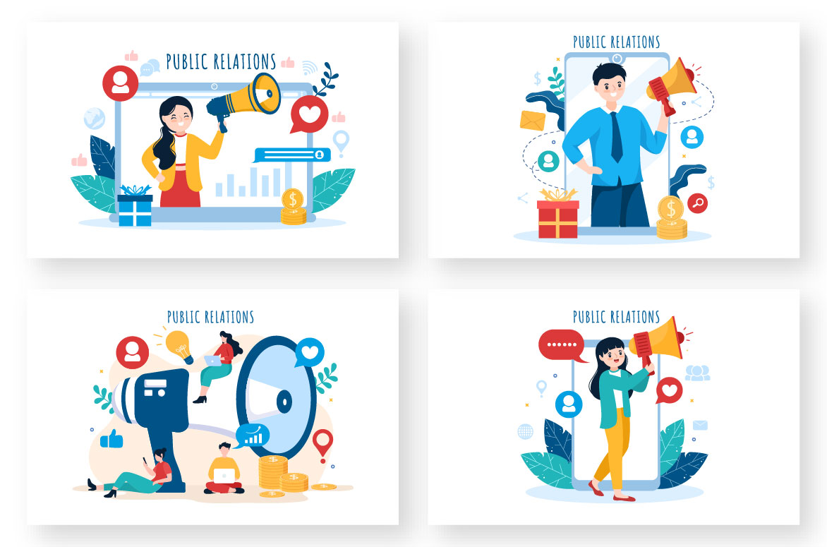 15 Public Relations Illustration for your design.