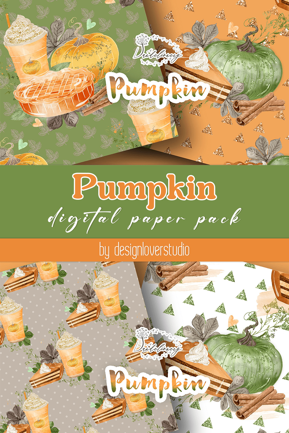pumpkin digital paper pack pinterest