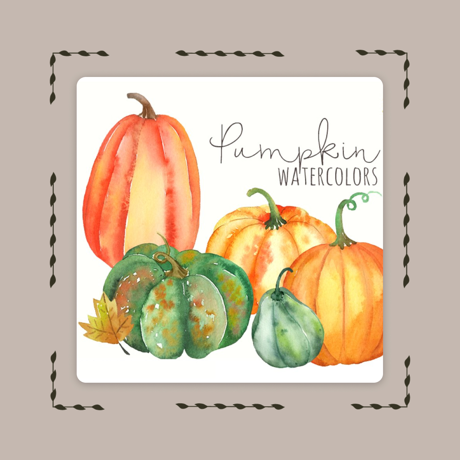 Watercolor Fall Pumpkins Pack.