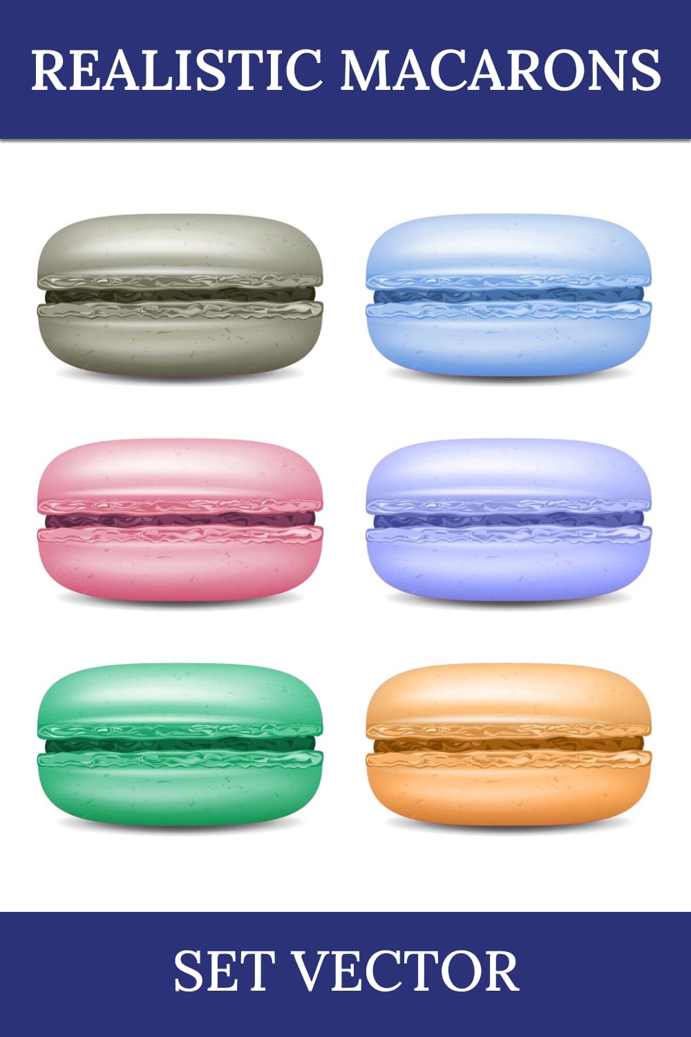 Realistic Macarons Set Vector. Detailed Colourful French - Pinterest.
