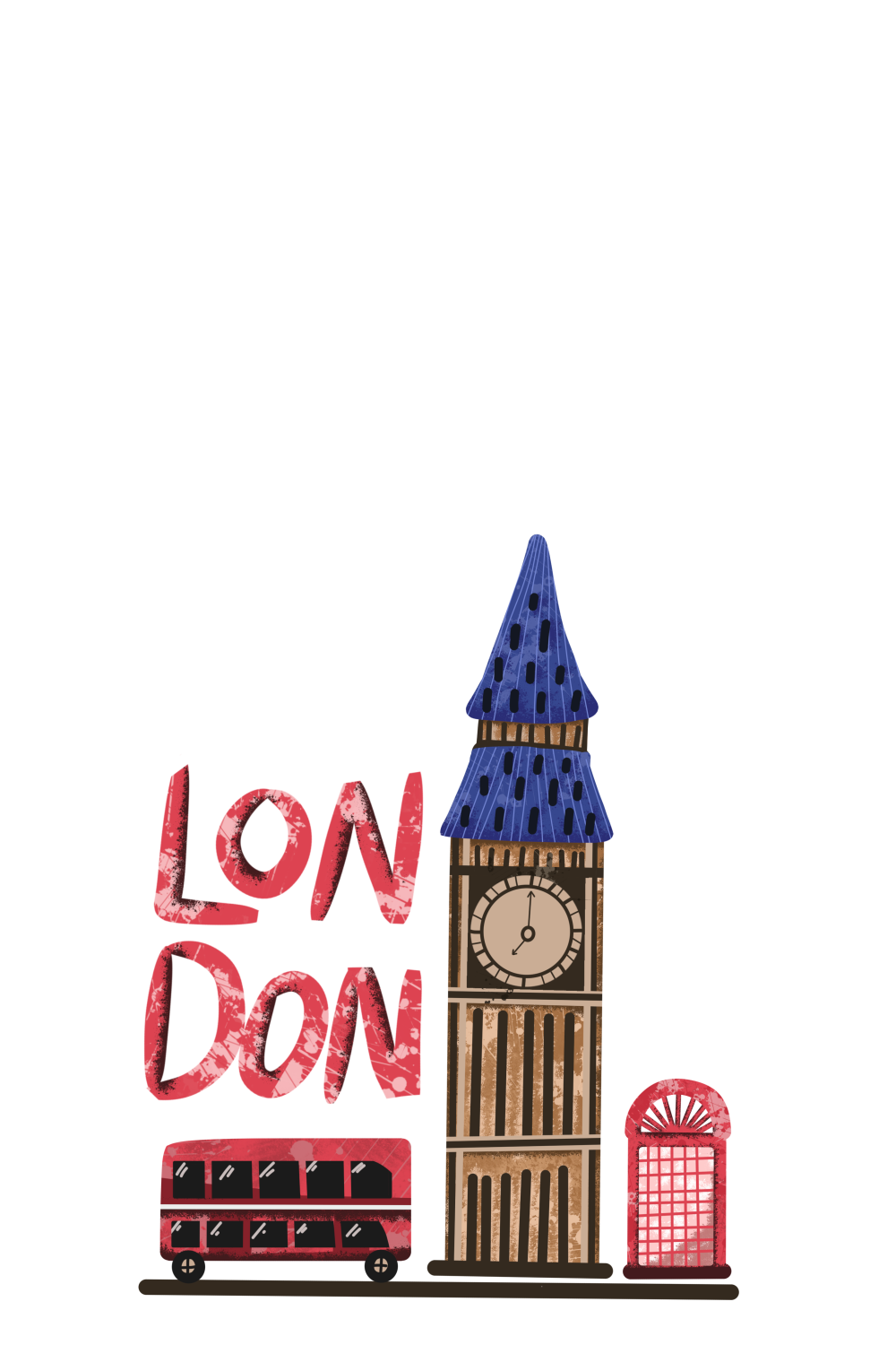 London Landmark Illustrations pinterest image.