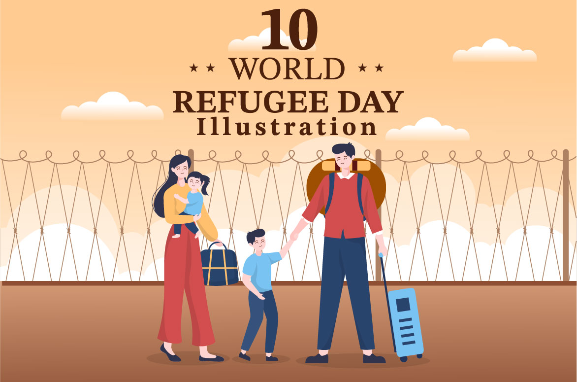 10 World Refugee Day Illustration facebook image.