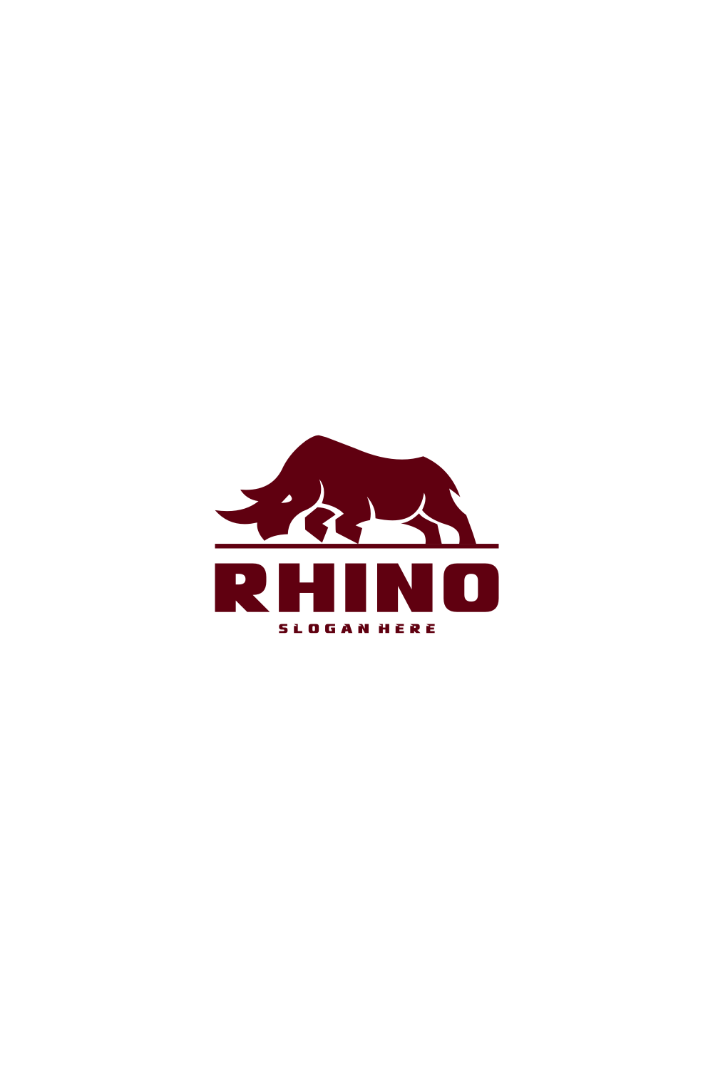 Rhino Animal Logo Vector Design Pinterest image.