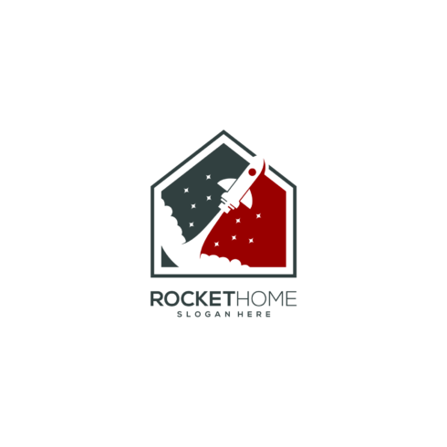 rocket home logo vector design