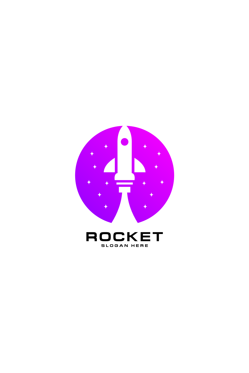 Rocket Launch Logo Vector Template pinterest image.