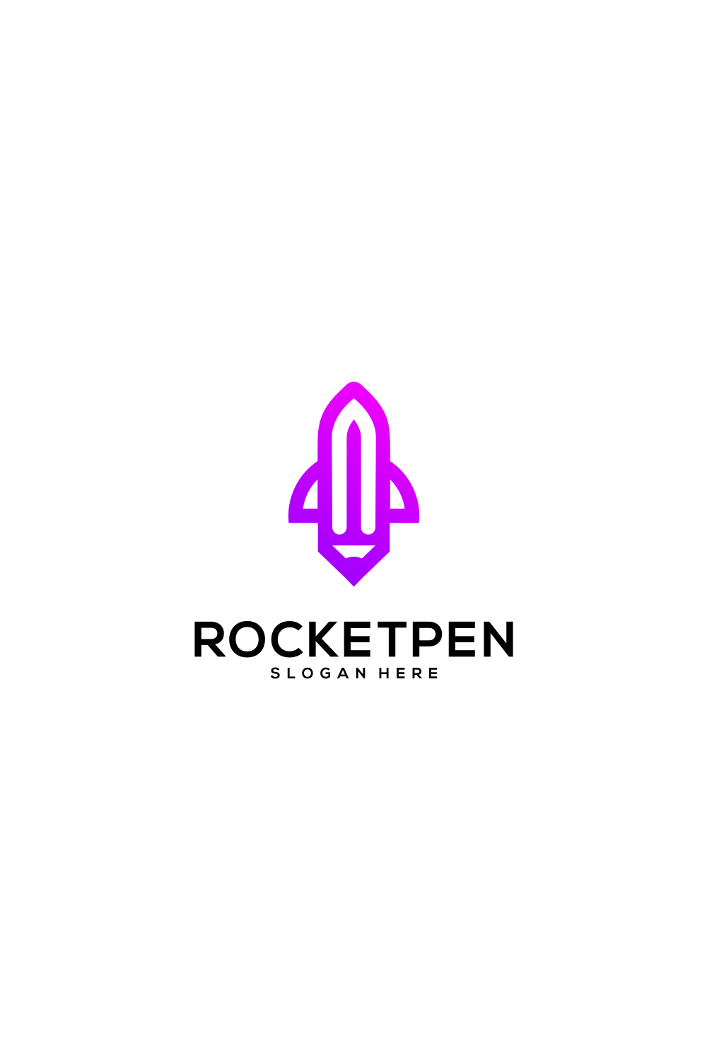 Rocket Pencil Logo Vector Design Premium Pinterest preview.
