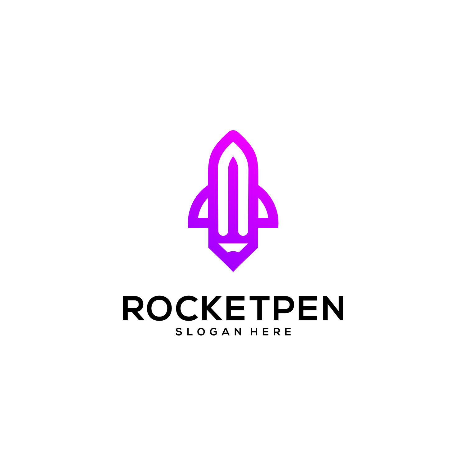 Rocket Pencil Logo Vector Design Premium presentation.