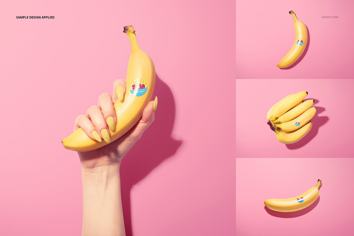 Banana images with gorgeous round stickers.