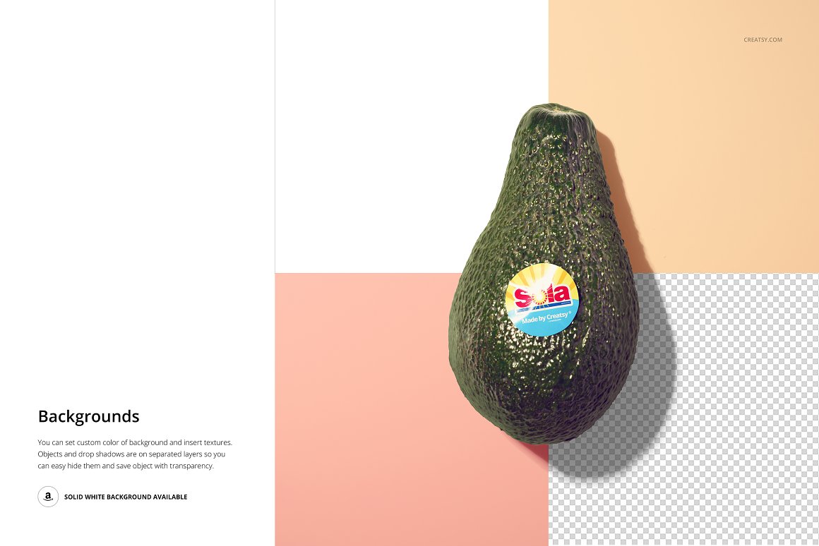 Picture of an avocado with a lovely round sticker.