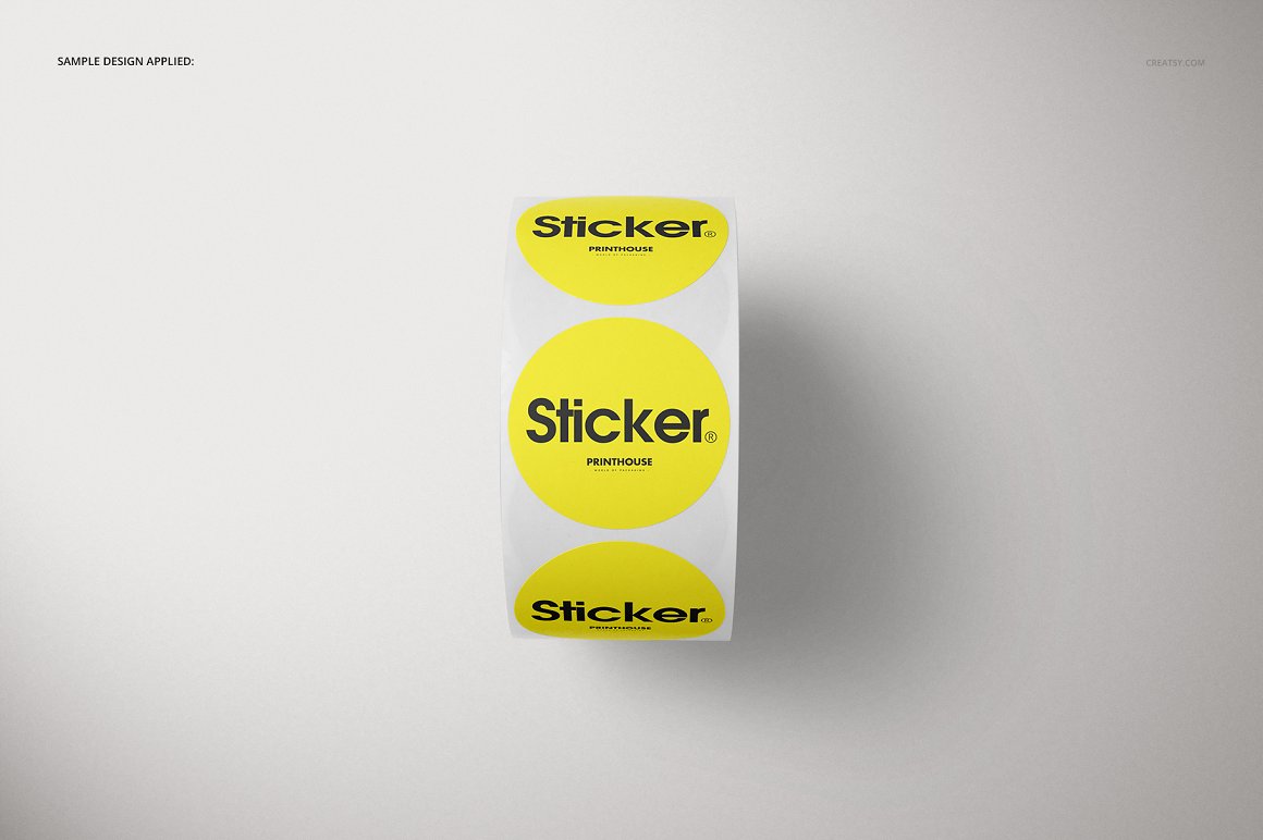 Image of lovely yellow stickers mockup.