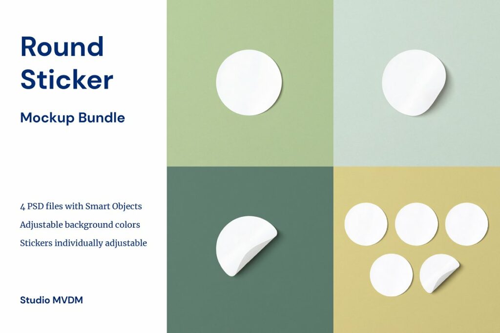 Round Sticker Mockup Bundle – MasterBundles