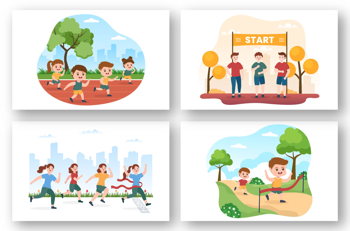 Running Race Flat Graphics Preview image.