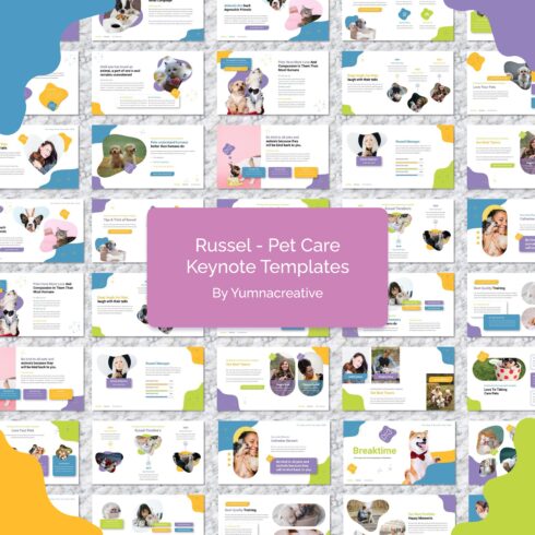 Russel pet care keynote templates - main image preview.