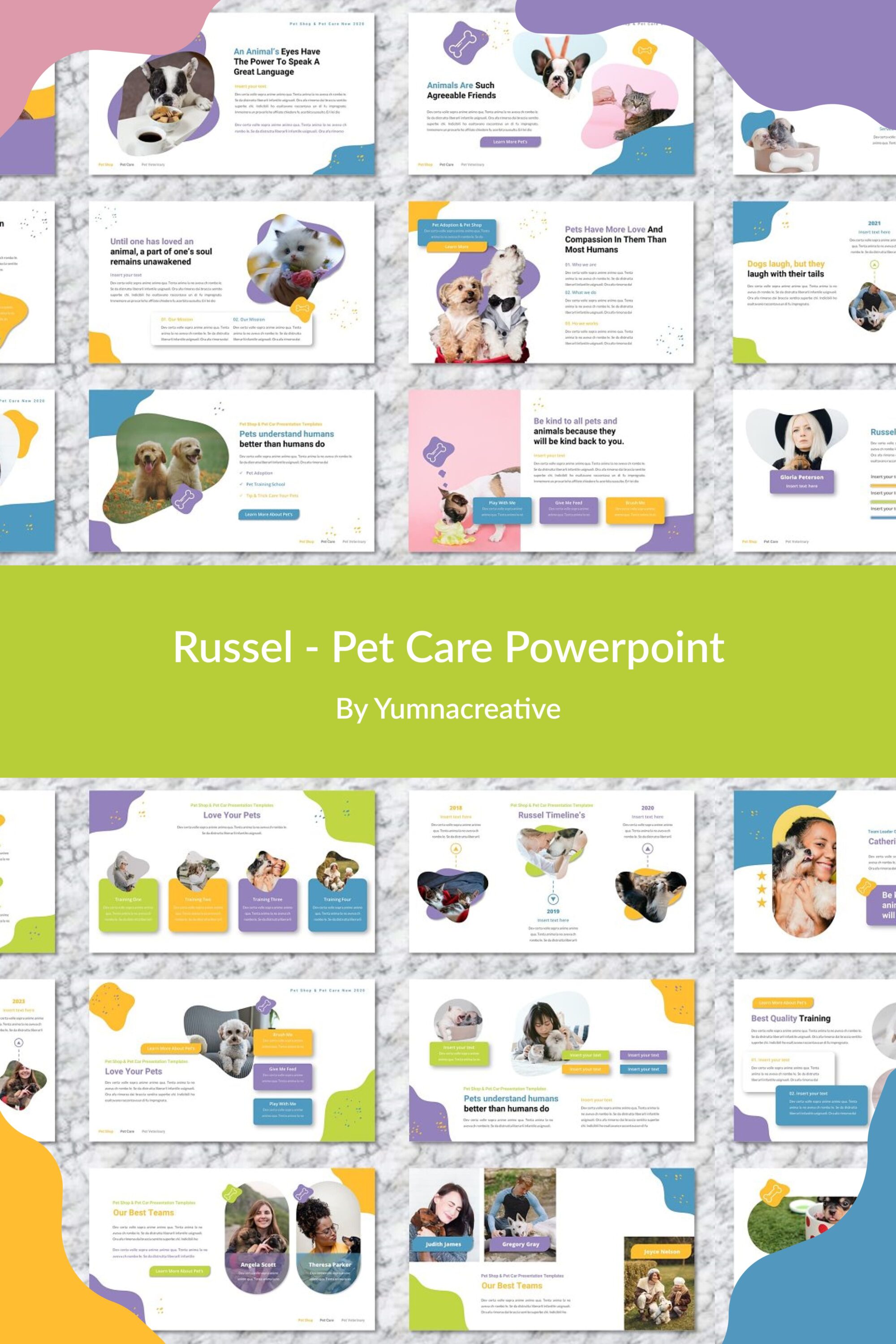 Russel Pet Care PowerPoint Template - pinterest image preview.