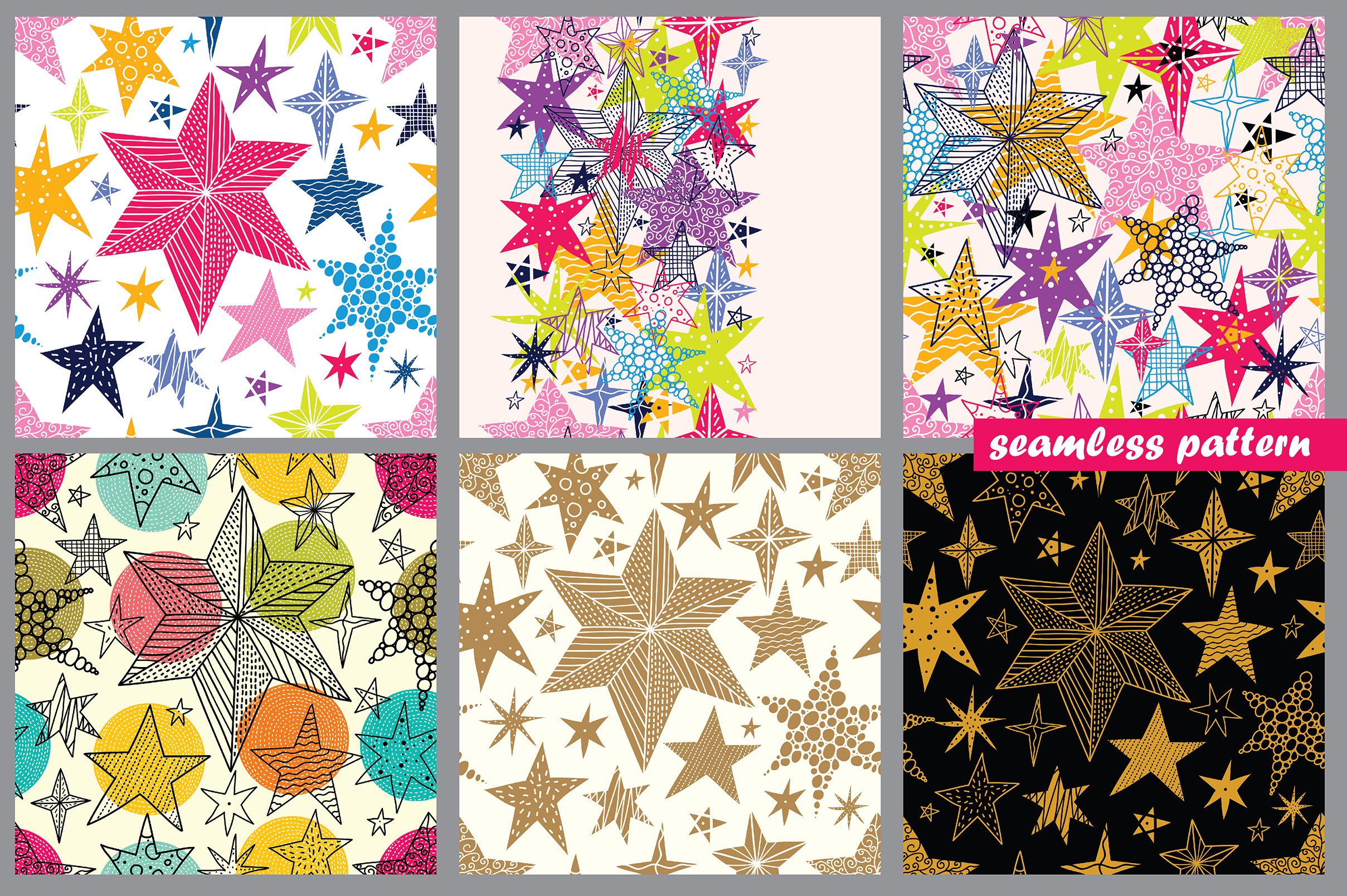 Colorful stars collection.