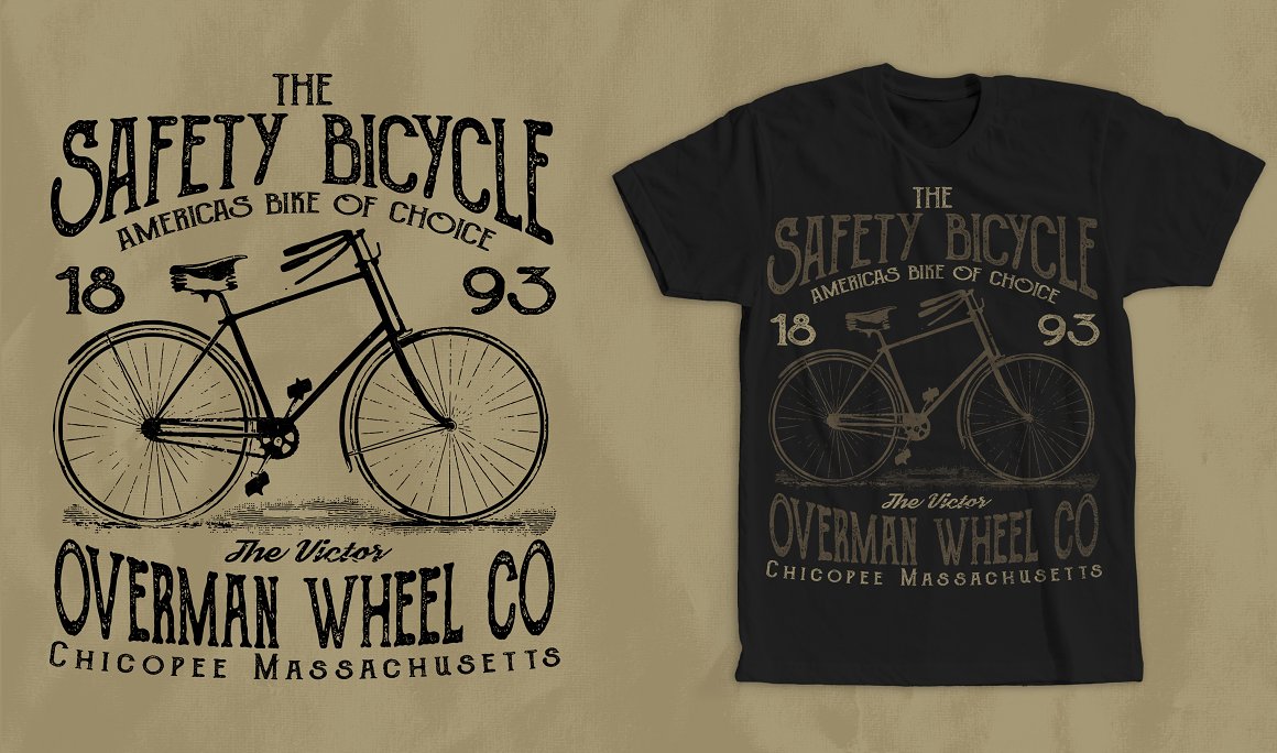Black t-shirt with wonderful bicycle graphics.