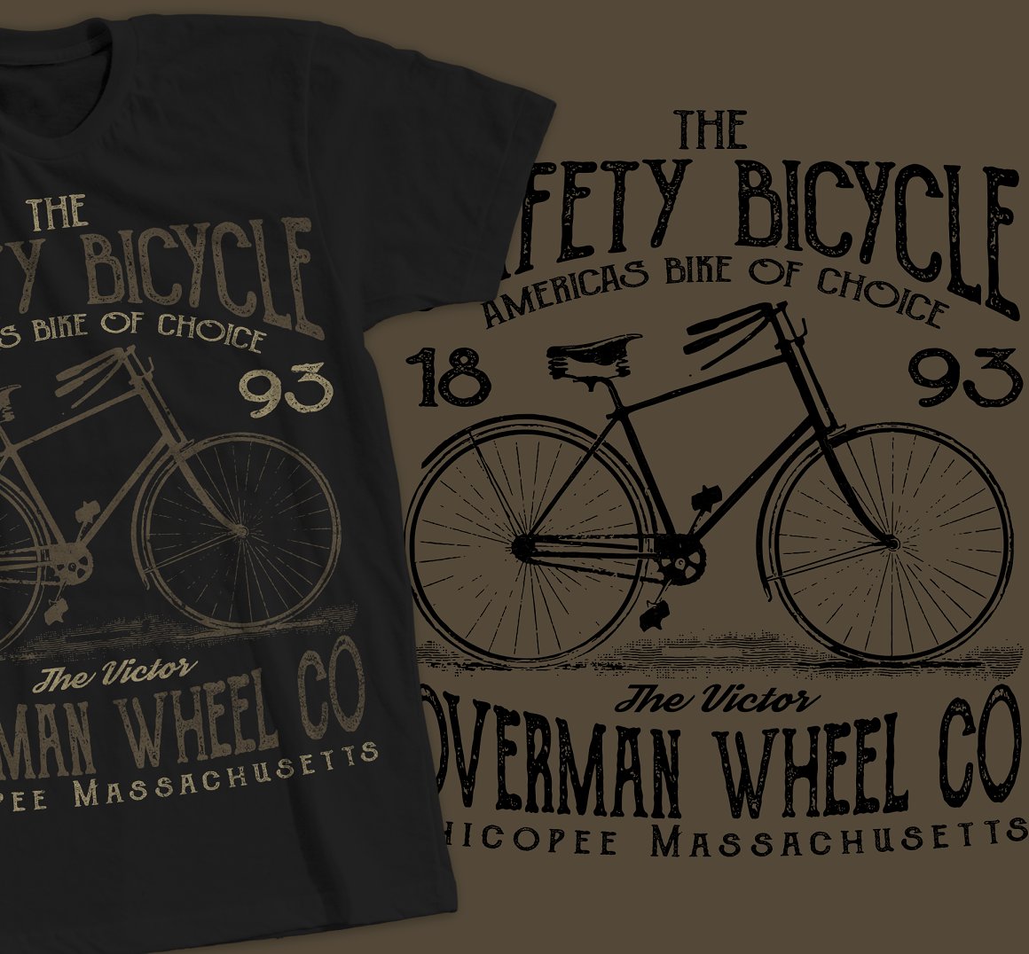 Black T-shirt with irresistible bicycle graphics.