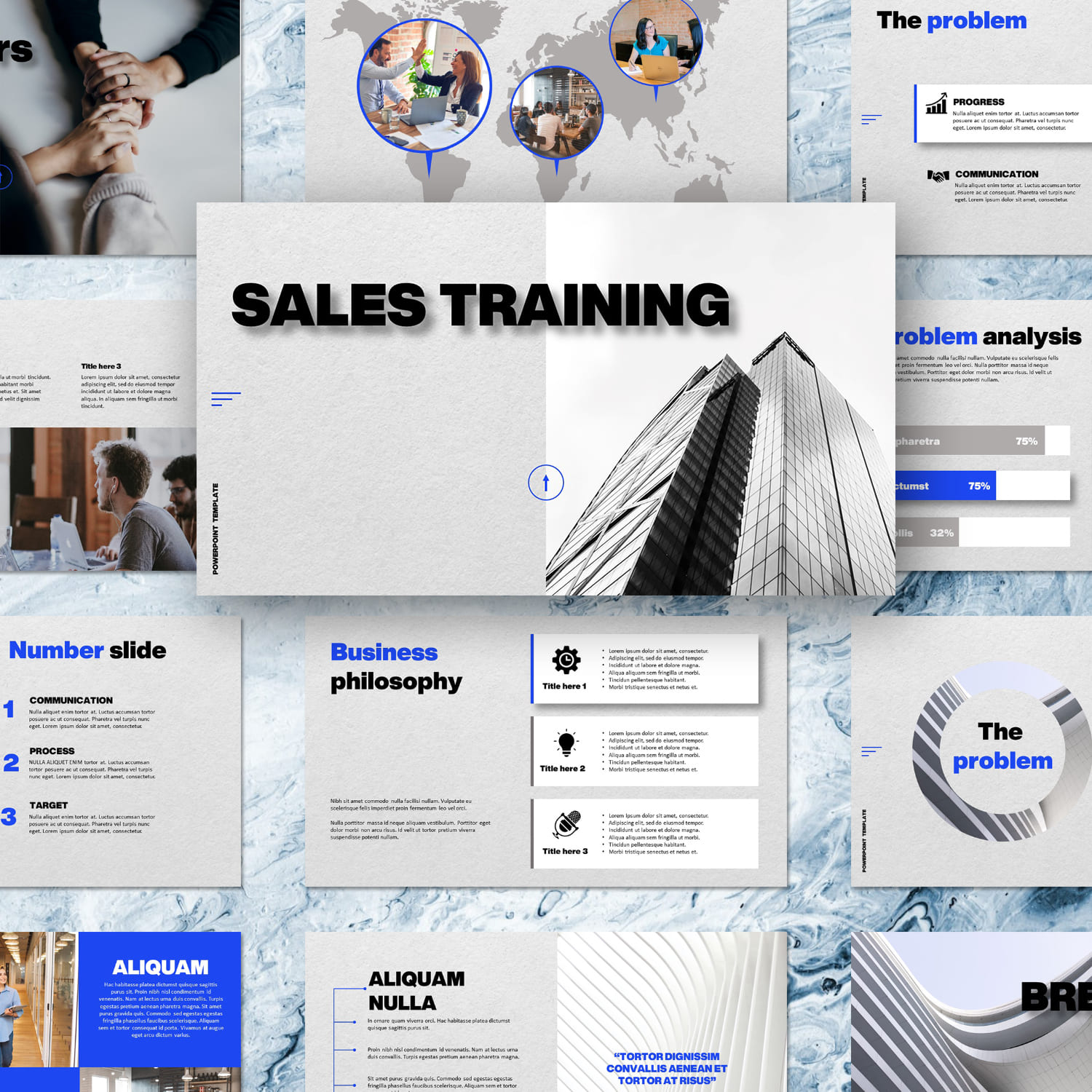 sales training powerpoint template cover.
