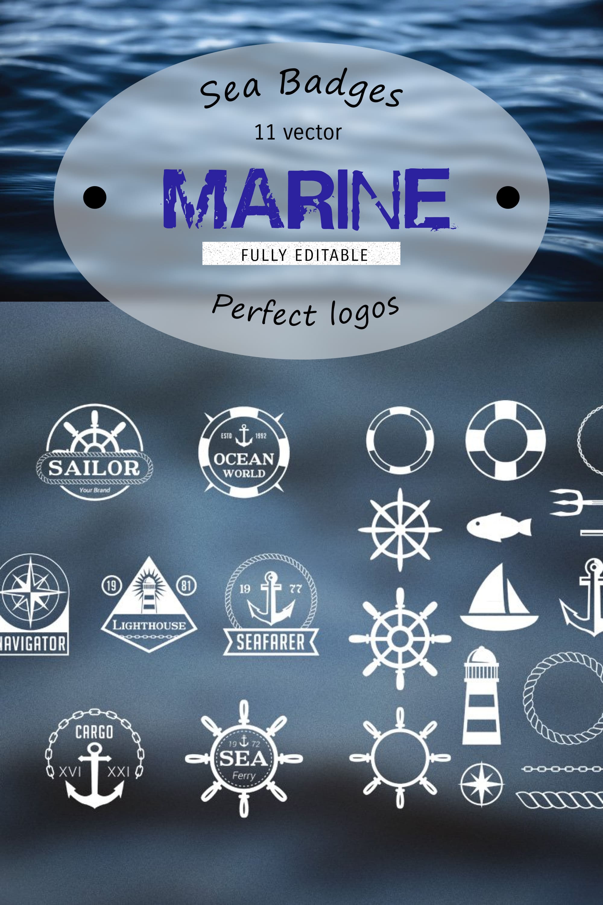sea marine badges logos pinterest