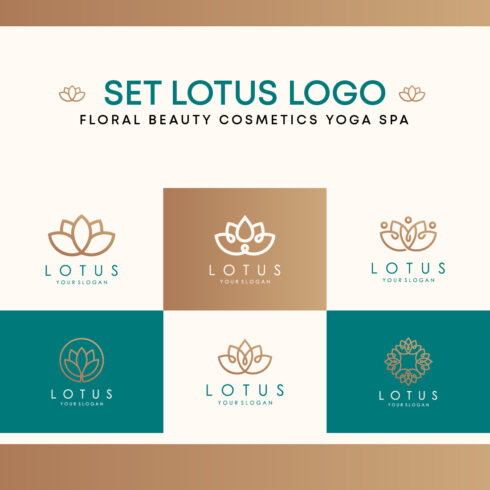 Set of Abstract Lotus Flower Logo cover image.