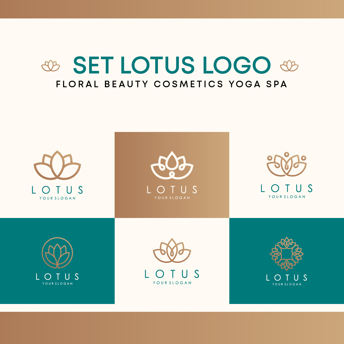 Set of Abstract Lotus Flower Logo cover image.