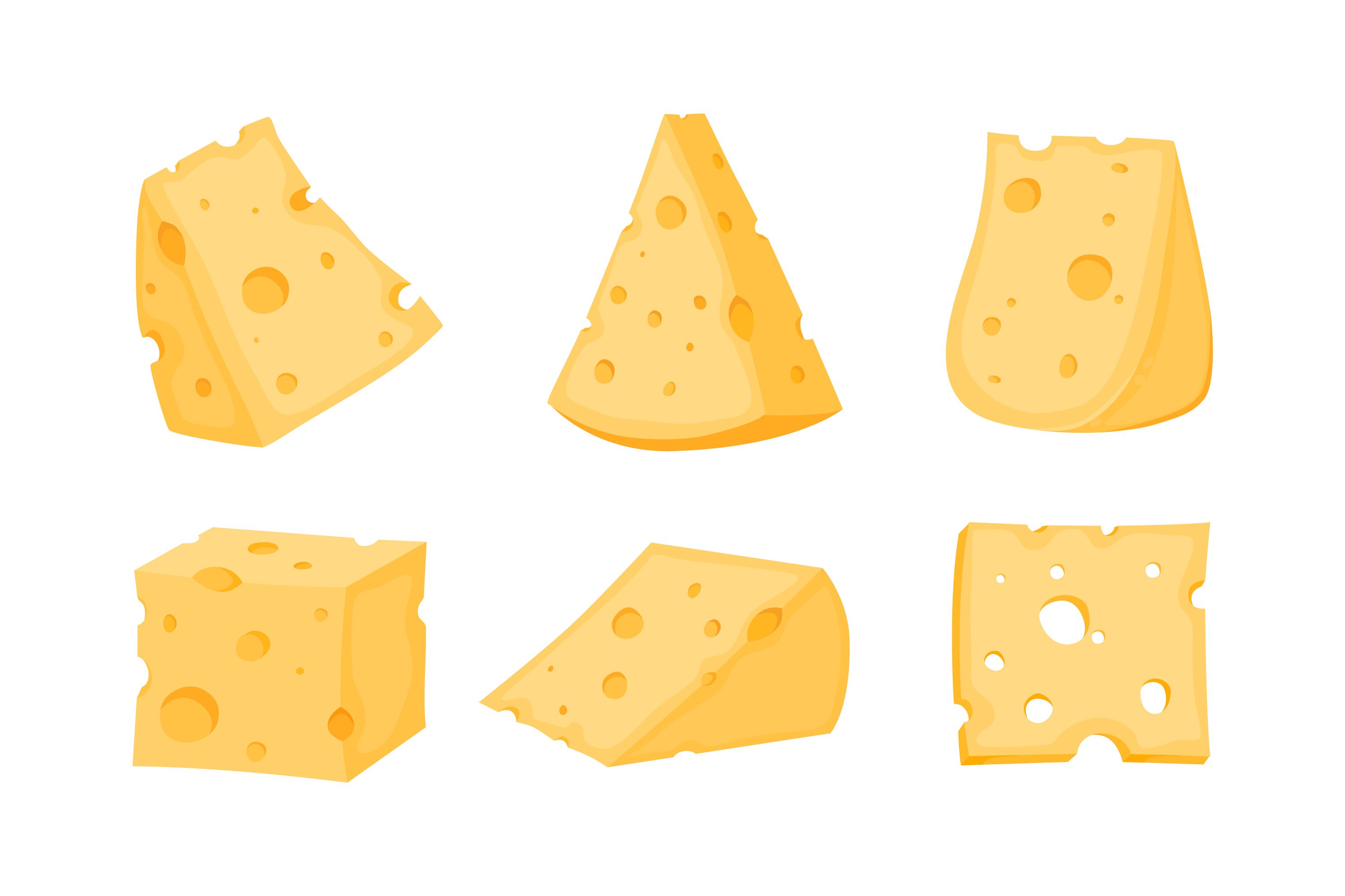 Cartoon image of pieces of hard cheese.
