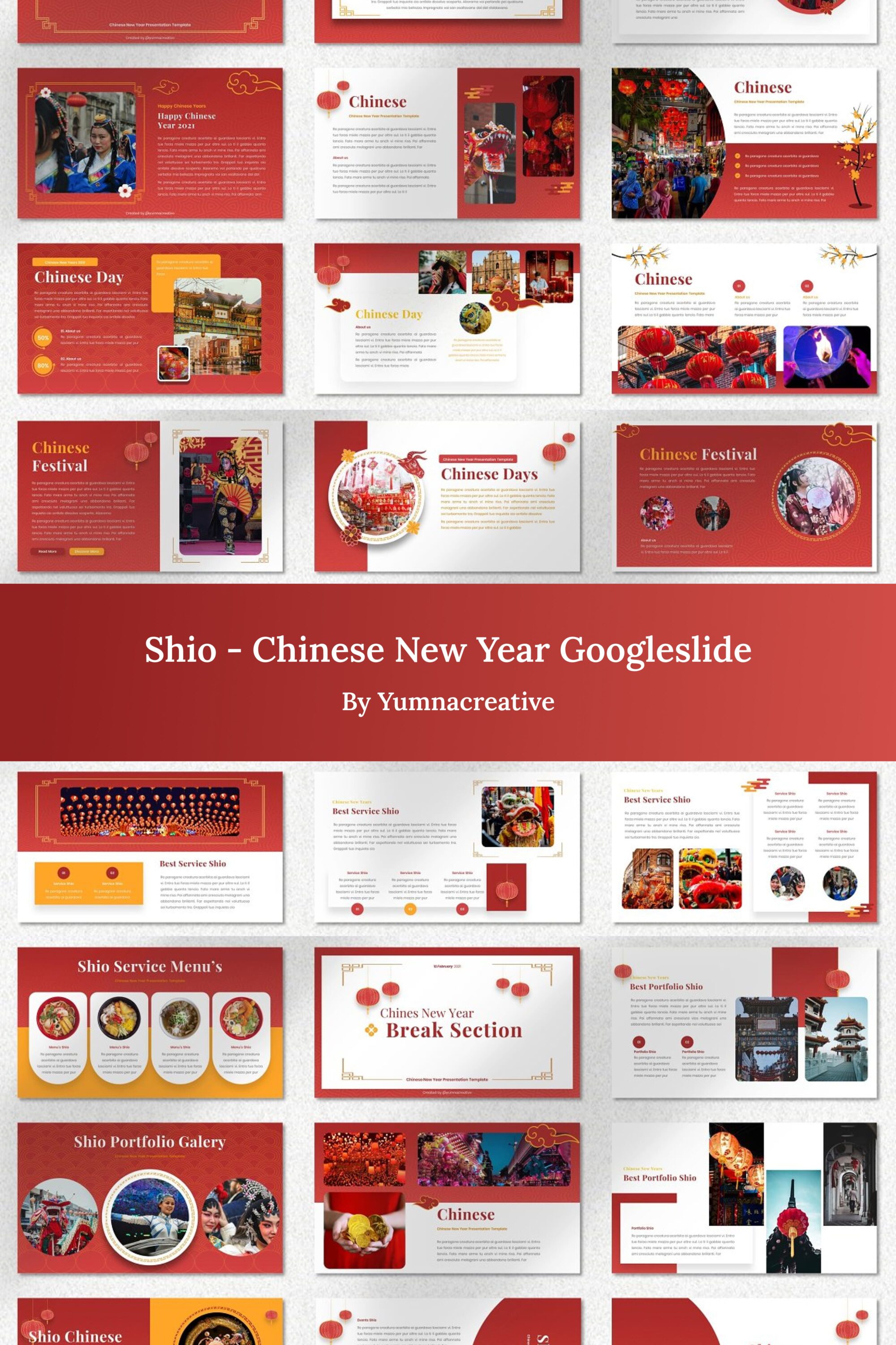 Shio Chinese New Year Google Slide - pinterest image preview.