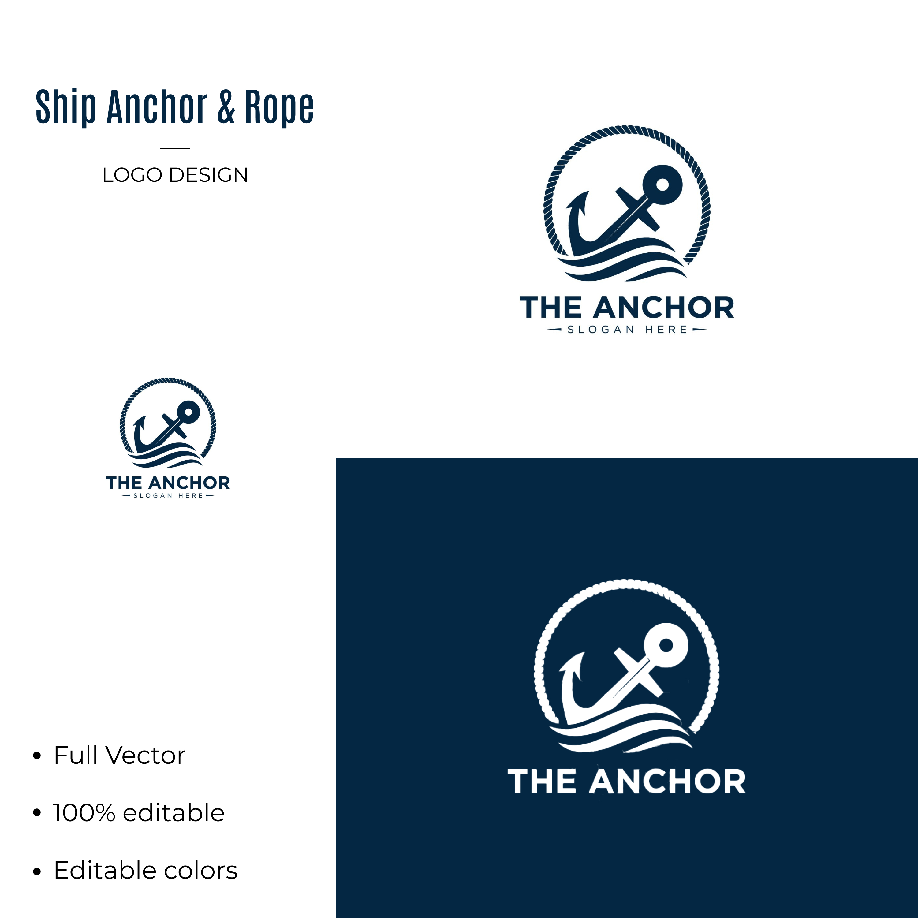 Ship Anchor and Rope Logo cover.
