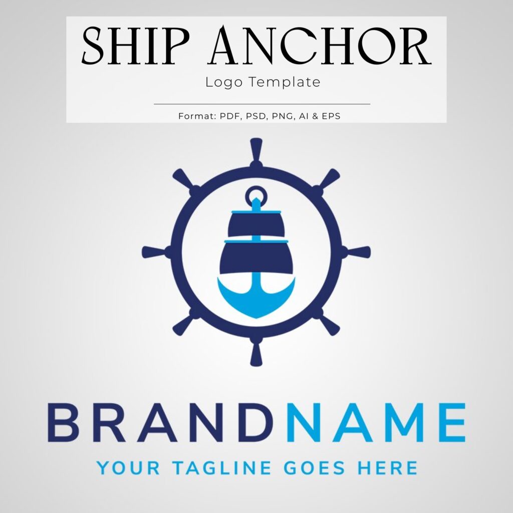 Editable Ship Anchor Logo Template – MasterBundles