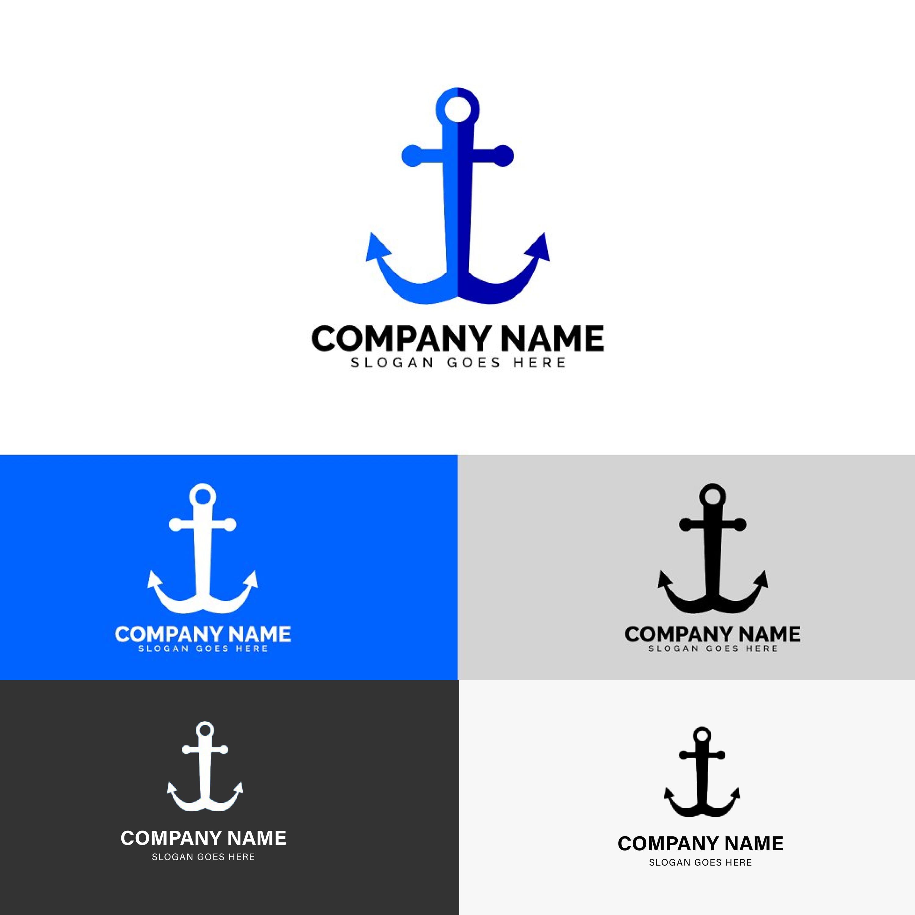ship anchor logo template cover.