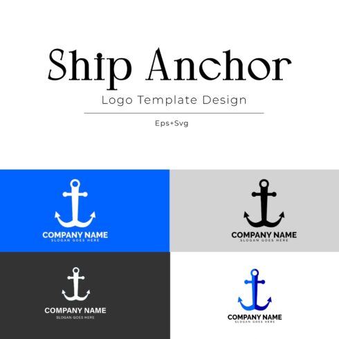 ship anchor logo template.