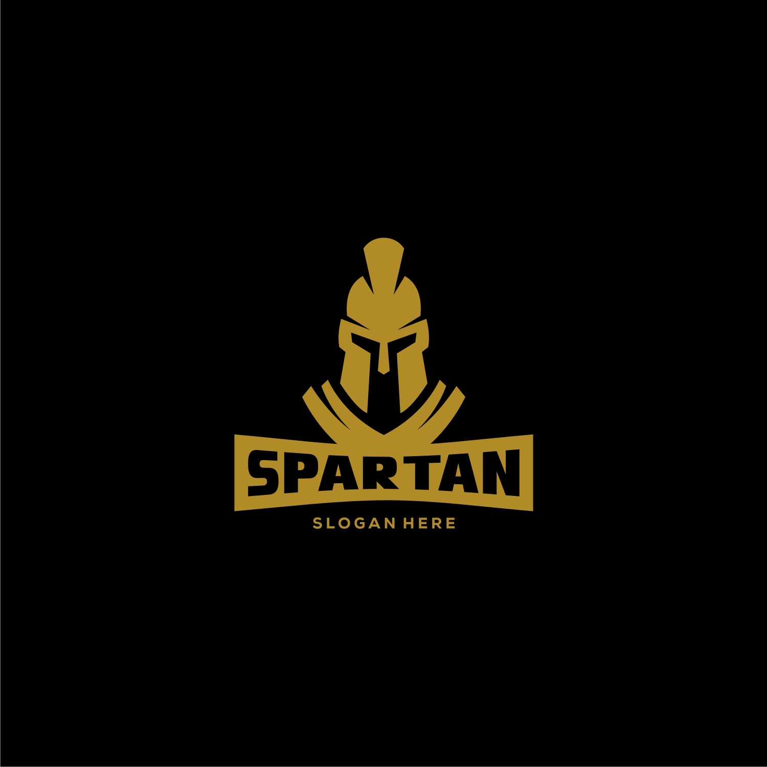 Spartan Logo and Vector Design Helmet and Head.