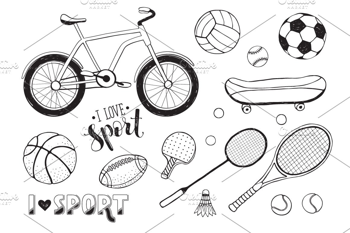 Black and white sport elements.