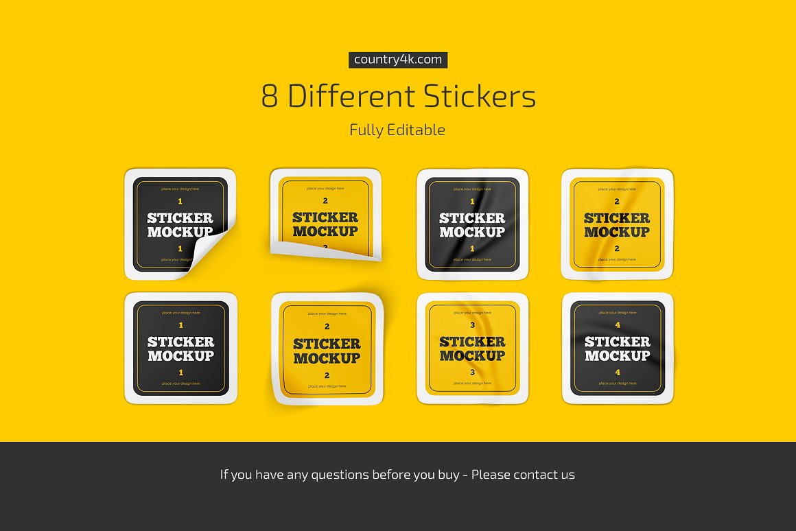 A pack of beautiful square stickers images.