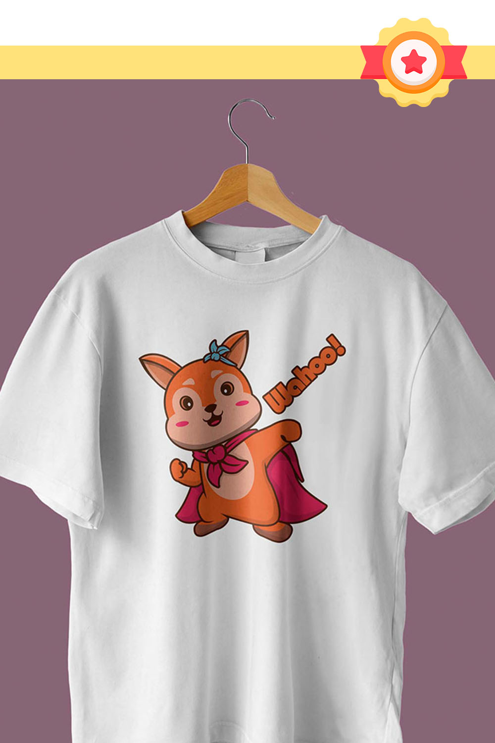 Squirrel Emotions Illustration T-Shirt Design Pinterest image.