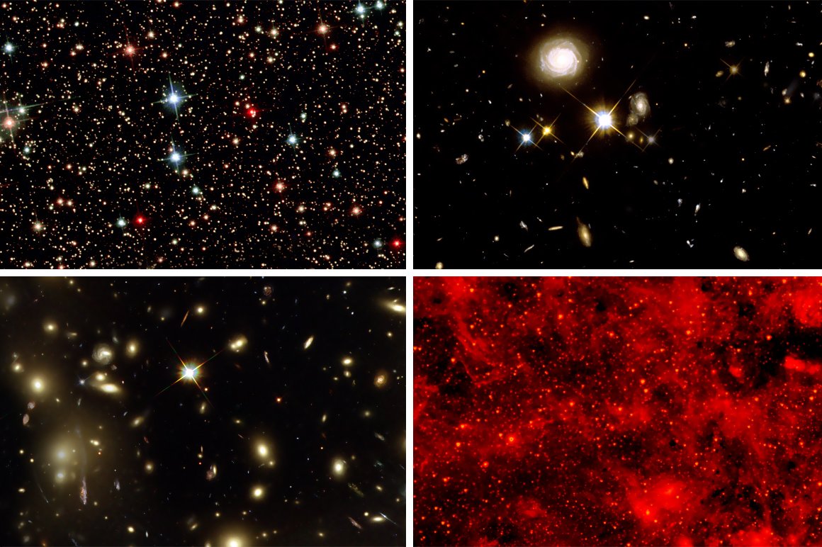 Black, red and other stars patterns.