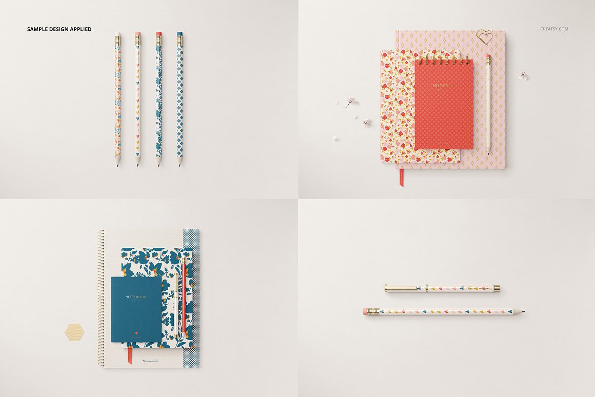 A selection of stationery images with lovely designs.