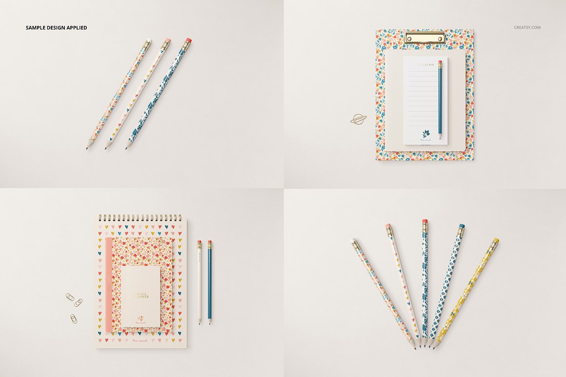 A set of stationery images with beautiful patterns.
