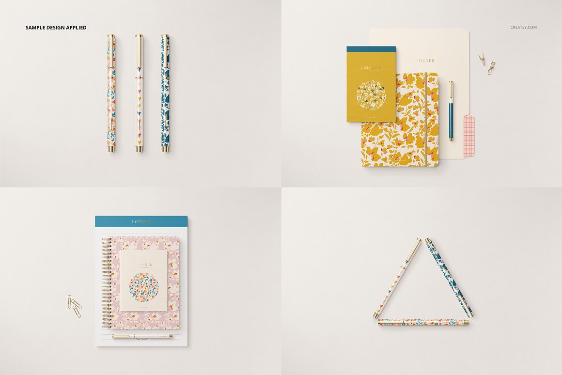 A pack of images of stationery with an irresistible design.