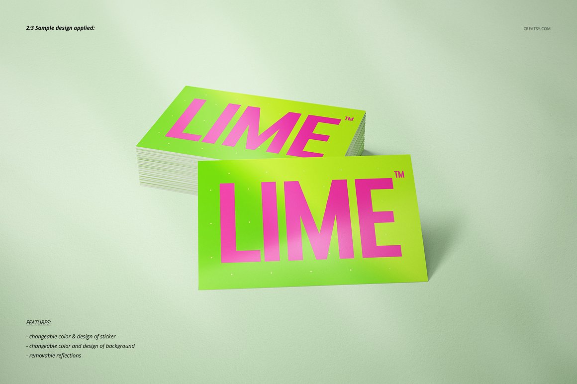 Images of enchanting light green stickers with a pink inscription.