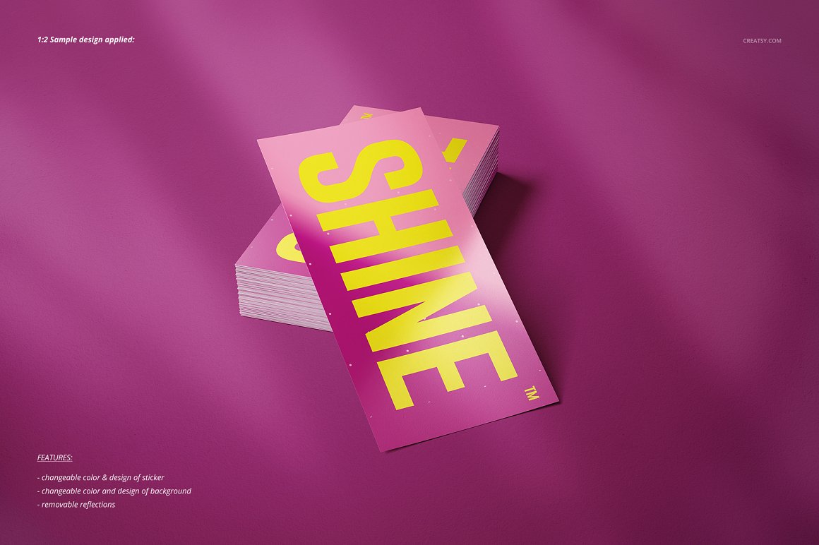 Images of wonderful pink stickers with yellow inscription.